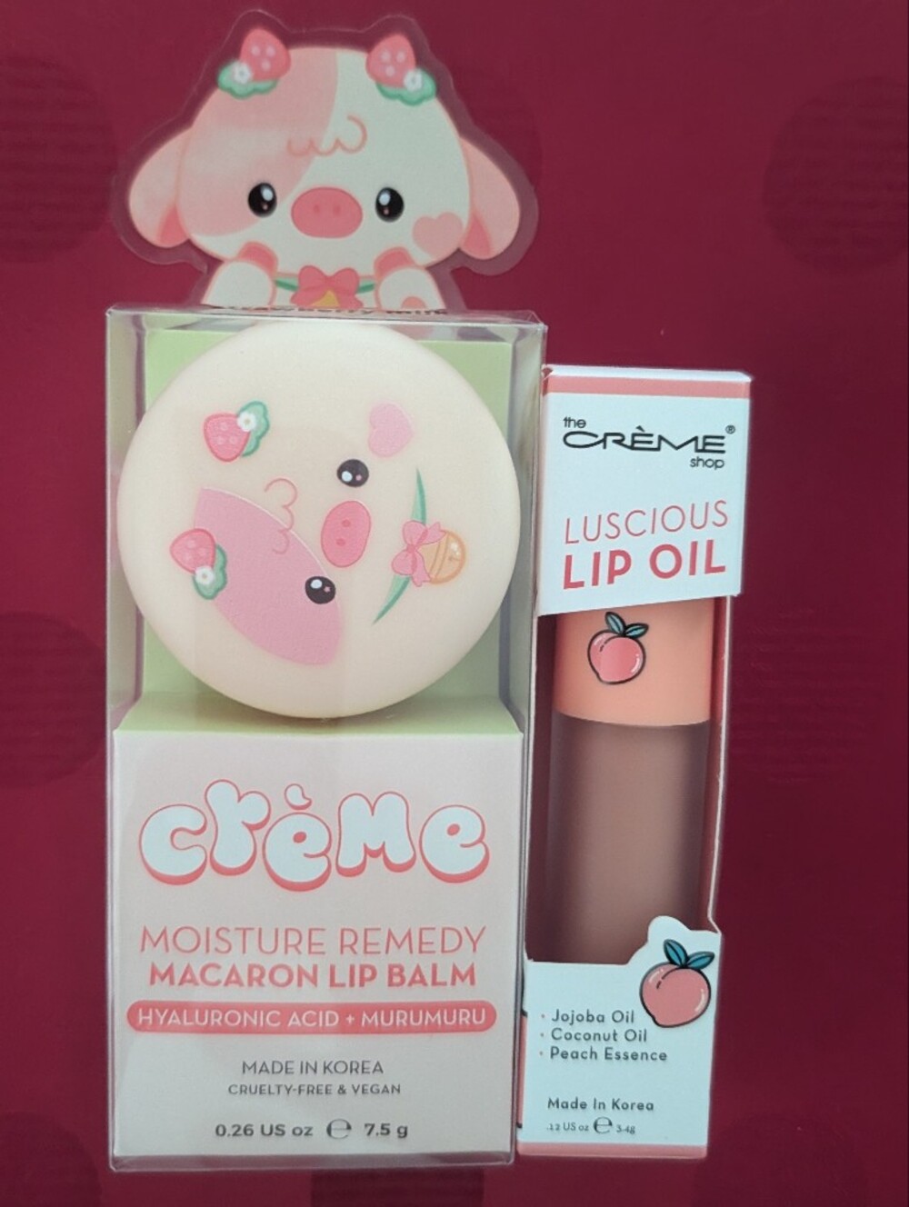 🍑 🍓 Moisture Remedy Macaron Lip Balm & Luscious Lip Oil Lip Bundle 🆕